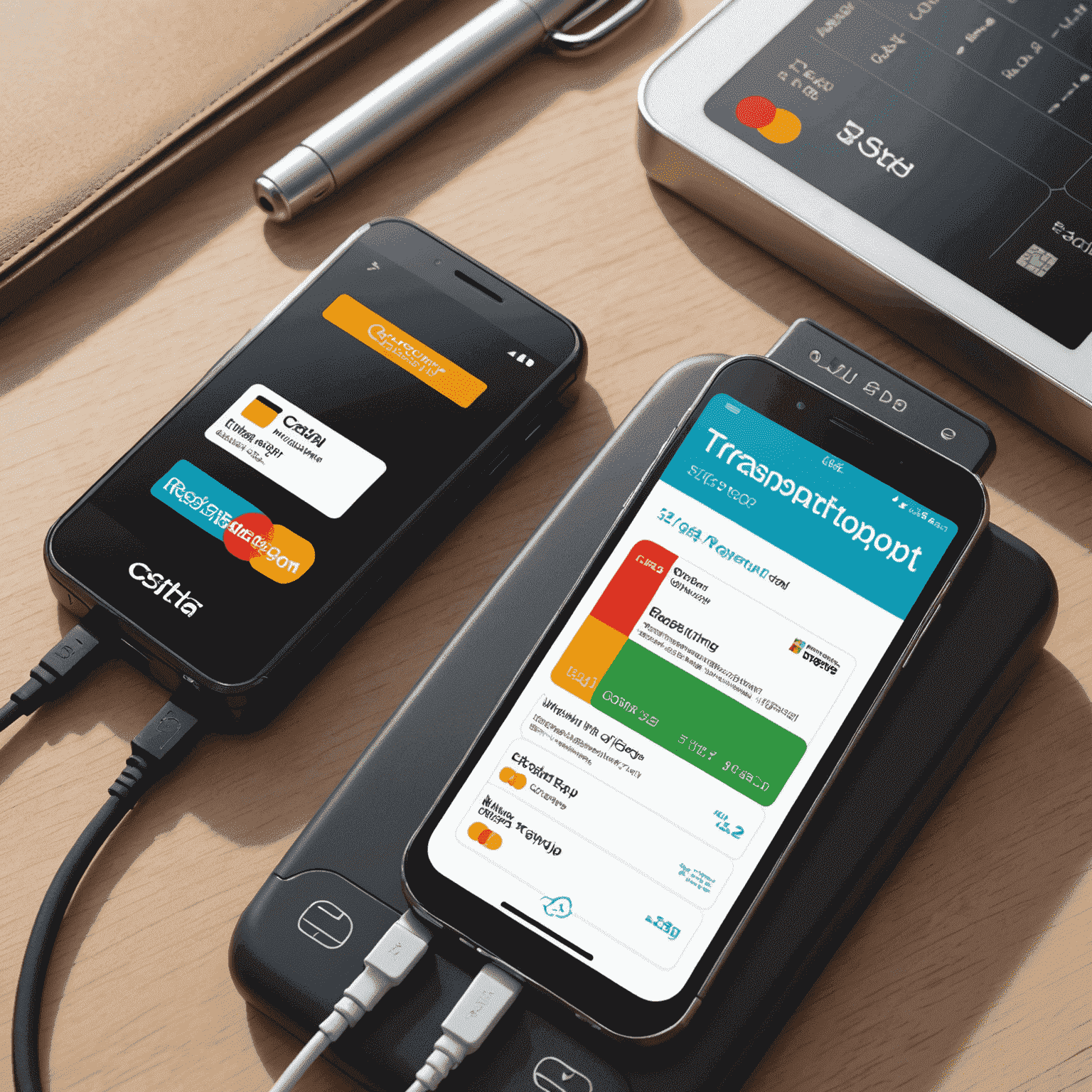 Illustration showing a smartphone with a transport card and recharge options, representing the easy top-up process for transport accounts in UAE